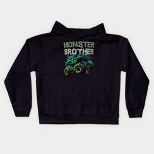 Monster Truck Brother Family Matching Monster Truck Lovers Kids Hoodie